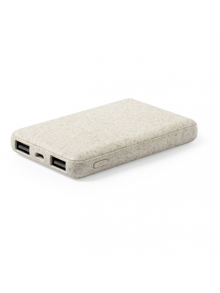 Power bank 5000 mah in Paglia di Frumento con 2 porte USB